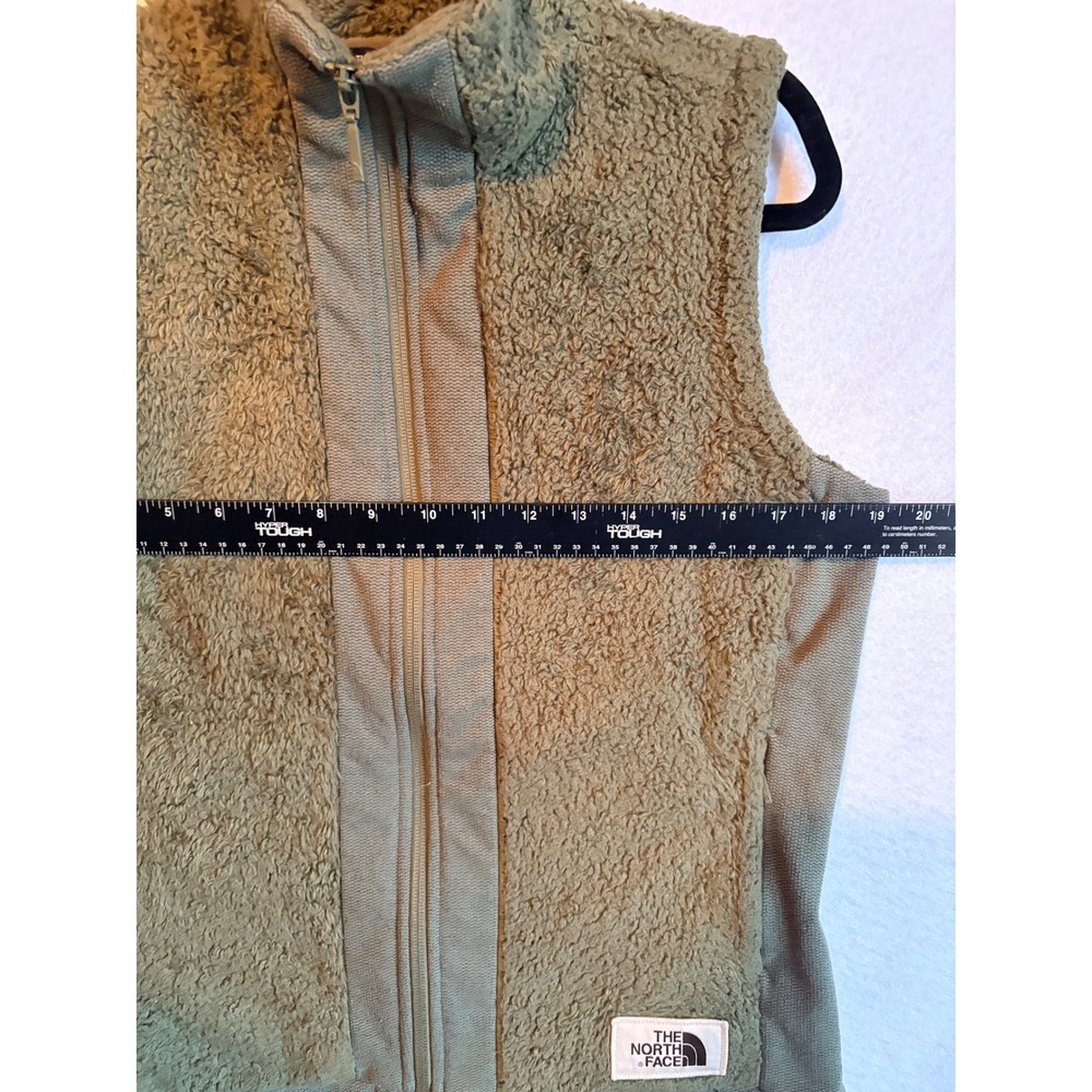 The North Face‎ Furry Fleece Vest Green Zip Up Size M - Picture 4 of 7